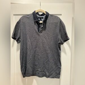 Tommy Hilfiger Men's Dark Blue Patterned Shirt